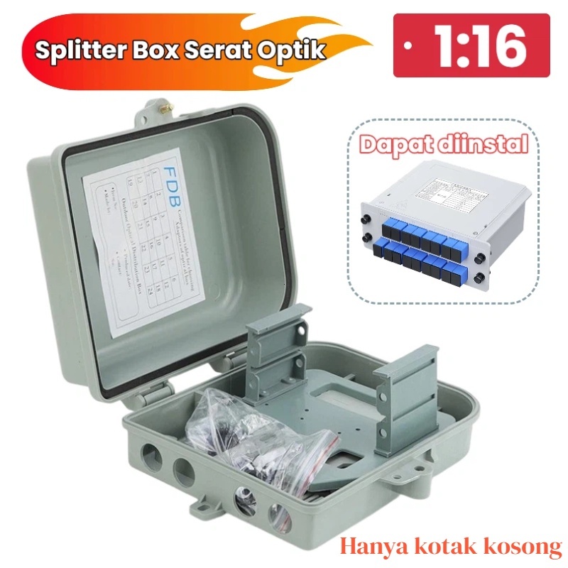 Jual BOX ODP 1:16 16 Core Plug-in FTTH Indoor Outdoor Tahan Air Tahan ...