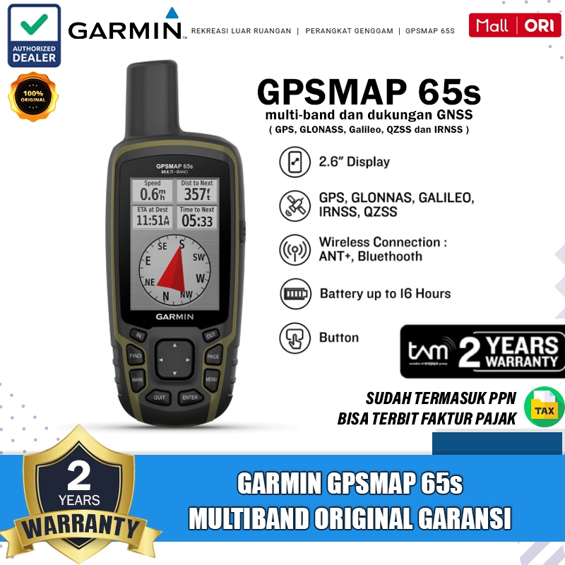 Jual GARMIN GpsMaps 65s GPS 65s GPS Handheld MultiBand Sensor Garansi ...