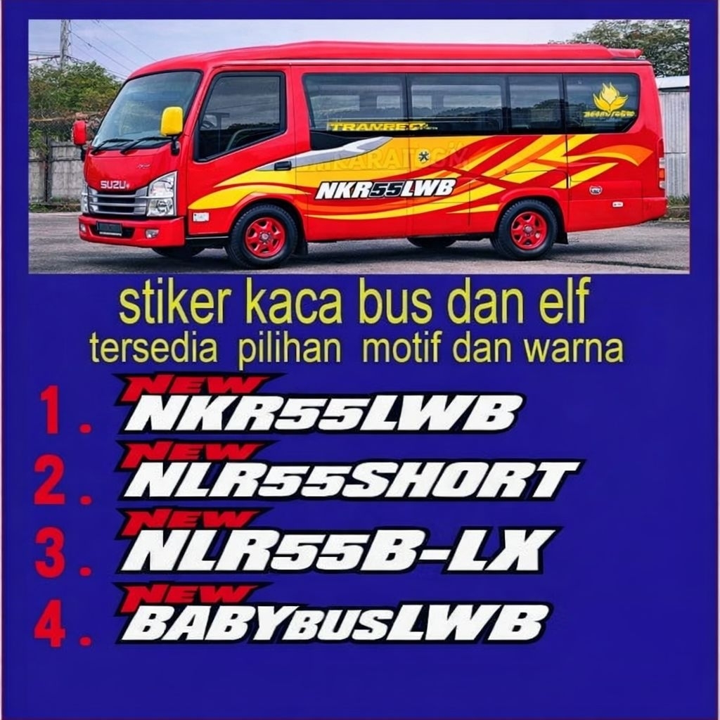 Jual stiker kaca bus dan elf NLR 55 , NKR 55 , NLSHORT,BABYBUS ...
