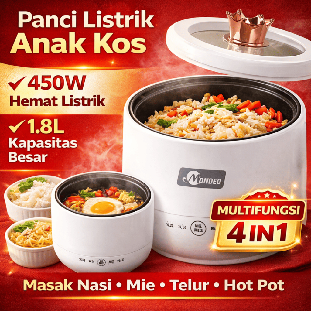 Jual Panci Listrik Multifungsi Mini Rice Cooker 450W 1.8L Hot Pot Panci ...