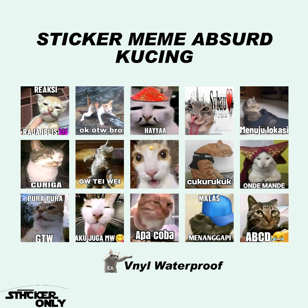 Jual Sticker Meme Absurd Kucing | Sticker Meme Kucing Isi 20 Pcs ...