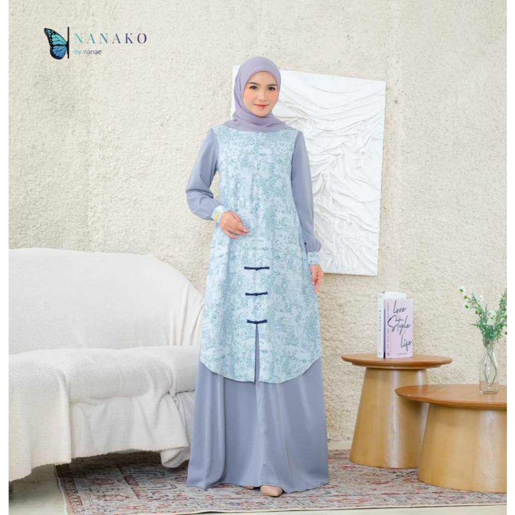 Jual Gamis Cheongsam Nanako by Nanae Size XS-XXL Gamis Elegan Simple ...