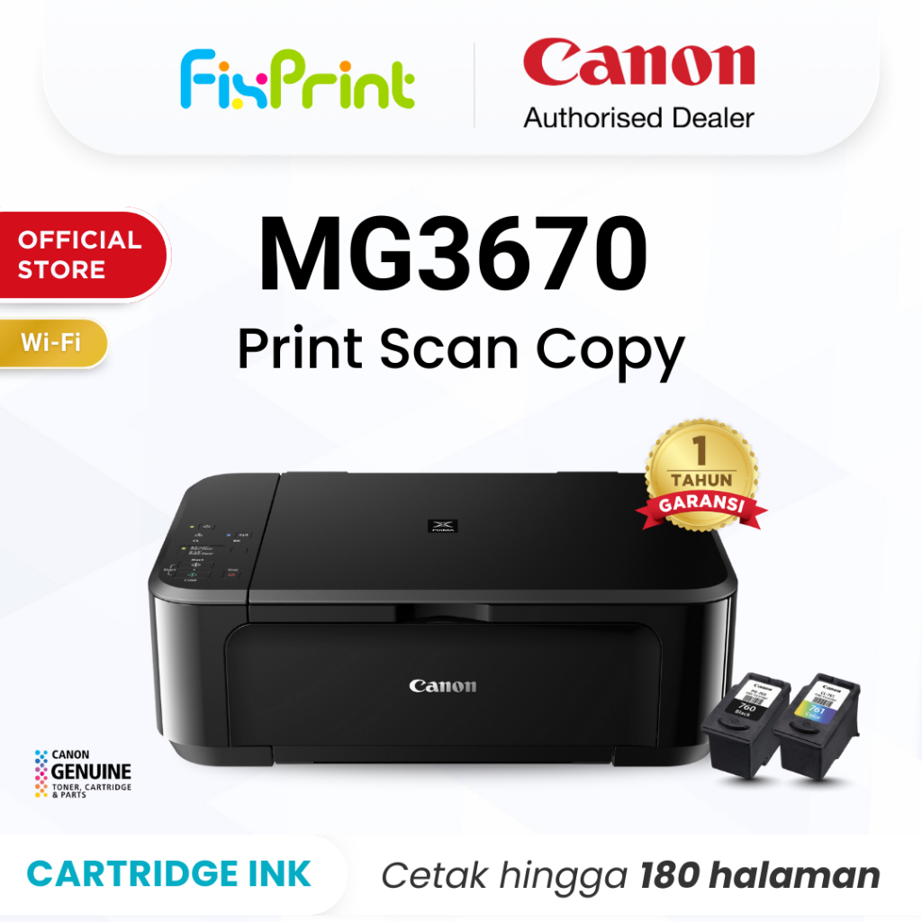 Jual FixPrint Printer Canon MG3670 Black / Red / White - Duplex WiFi ...