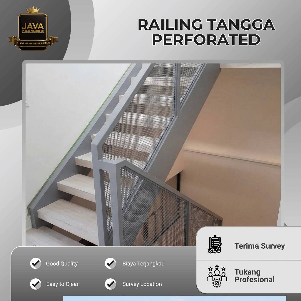 Jual RAILING TANGGA HOLLOW MINIMALIS/JARING EXPANDA/PLAT PERFORATED ...