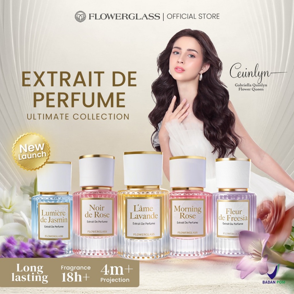 [NEW LAUNCH] Flowerglass Extrait De Parfum All Variant - Parfum Wanita Floral Musky Tahan Lama 18 Jam