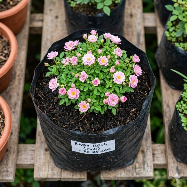 Jual Bunga Mawar Babyrose Mawar Mini - Bunga Pink Kecil, Tahan Lama ...