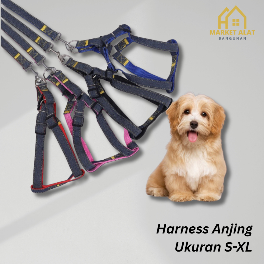 Jual Harness Rompi Anjing Denim Ukuran S-XL / Kalung Rantai Tali Tuntun ...