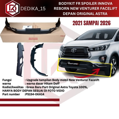 Jual Bodykit FR Spoiler Innova Reborn New Venturer Facelift Depan Tahun ...