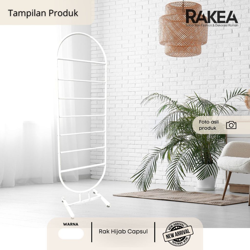 Jual Rak Hijab Oval Kapsul - Rak Baju Minimalis Besi Pipa Hollow Anti ...