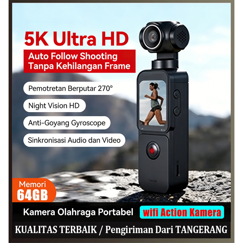 Jual TEEKA [Action 2] 5K Ultra Action Kamera WIFI Layar Sentuh Kamera ...