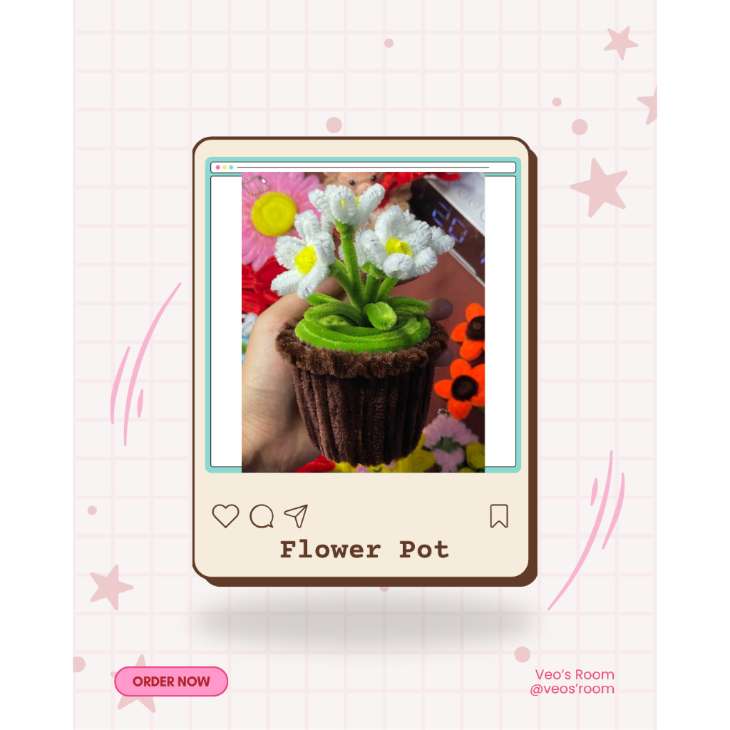 Jual VR Flower Pot Kawat Bulu / Gift Wisuda / Pot Bunga Lucu / Hiasan ...