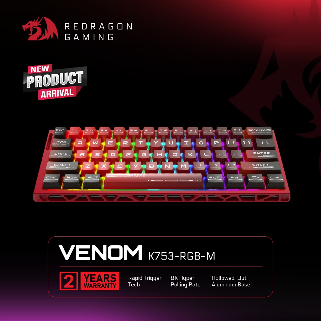 Jual REDRAGON K753 UltraMag Magnetic Keyboard 8K Hz | Rapid Trigger 0.1 ...