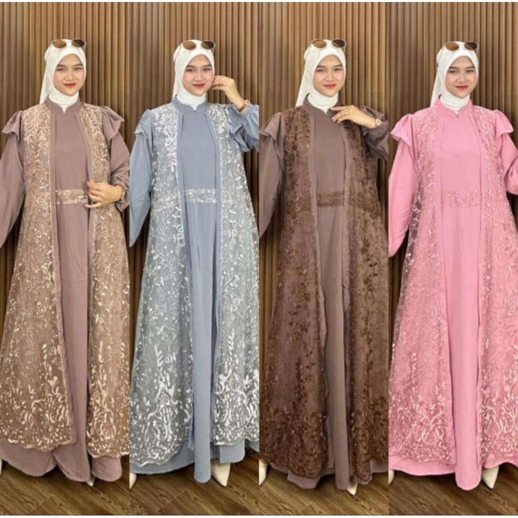 Jual Model Gamis Brokat Terlengkap & Harga Terbaru April 2026 | Shopee ...