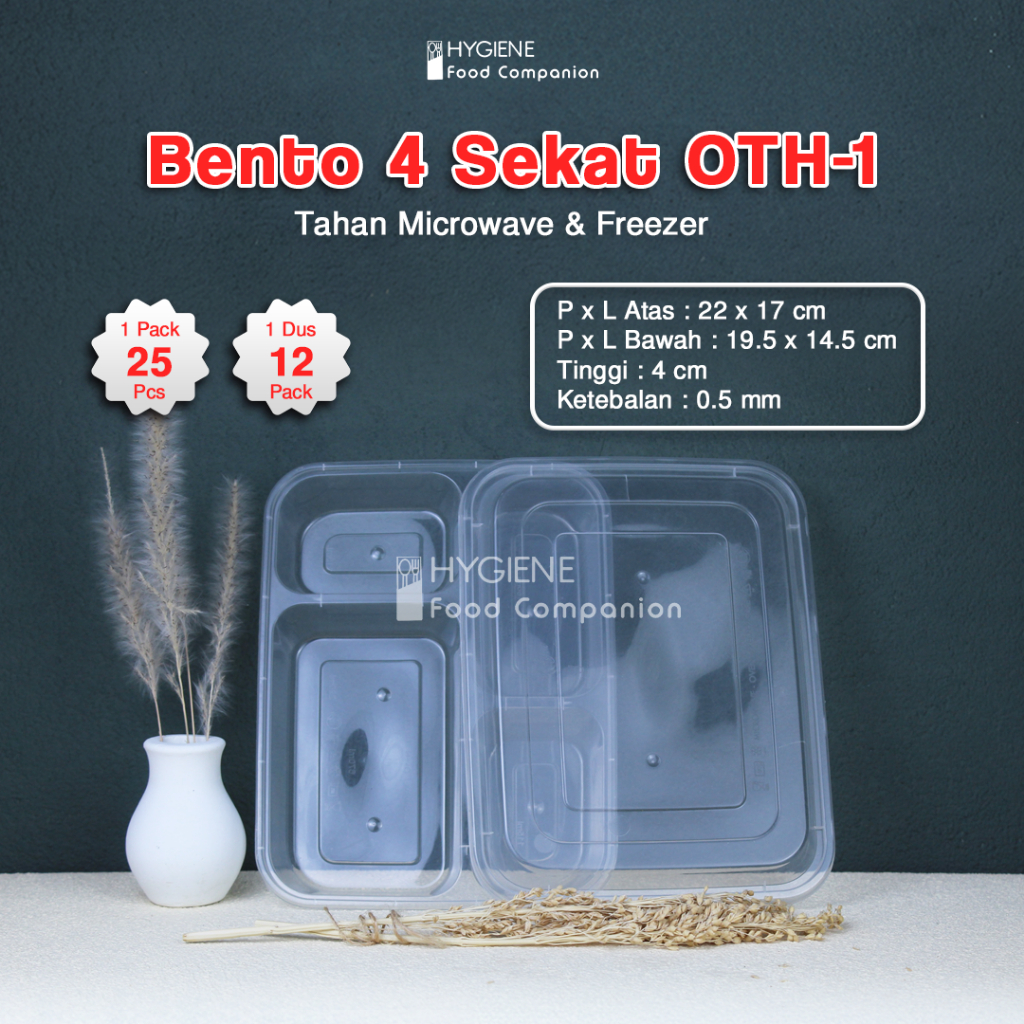 Jual Thinwall Bento Sekat 4 OTH 1 - Food Container Bento Thinwall ...