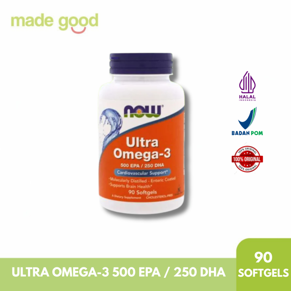 Jual Now Foods Ultra Omega 3 500 EPA/250 DHA 90 180 Softgel Fish Oil ...