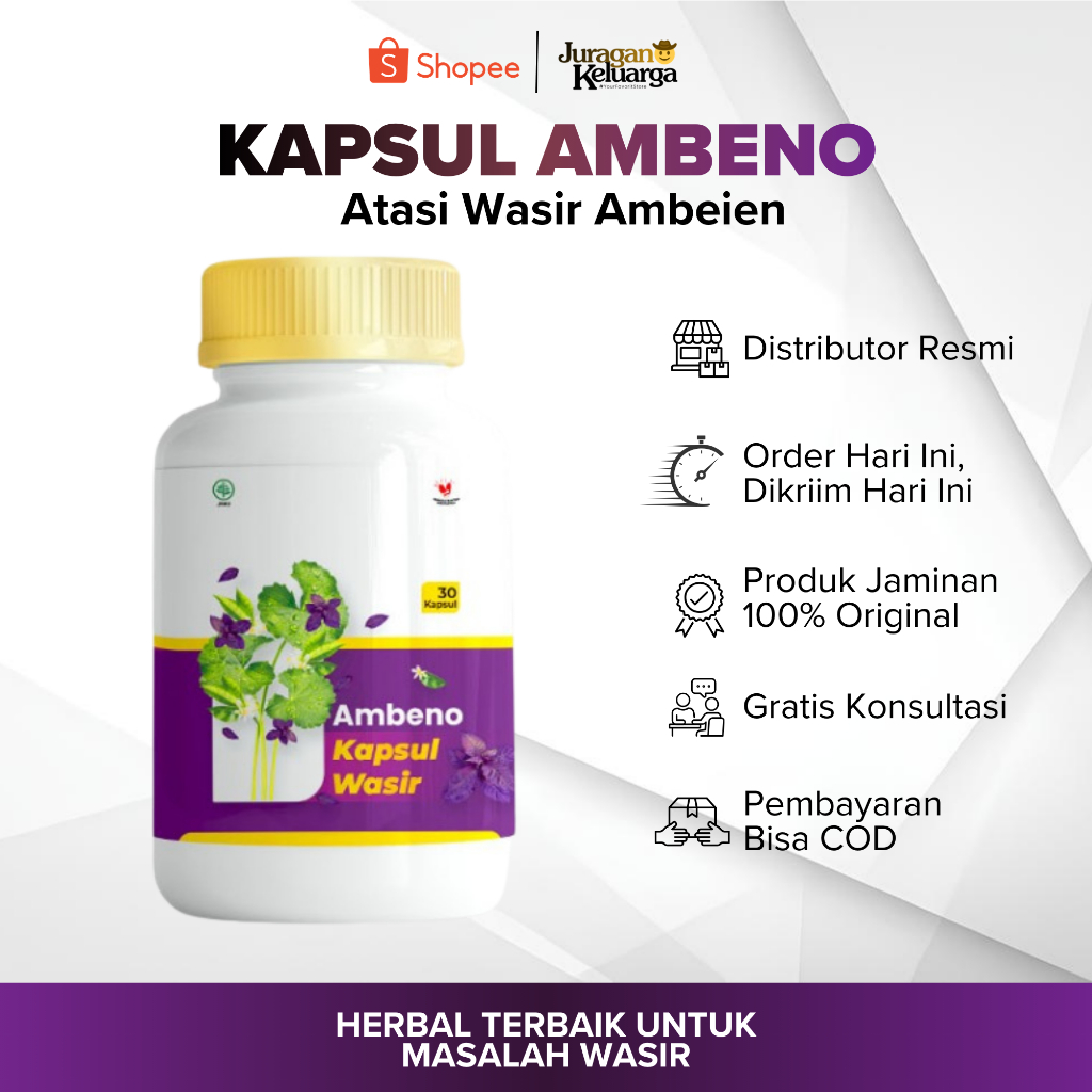 Kapsul AMBENO Asli Original Mengatasi Benjolan Ambeyen dan Wasir Paling Ambuh