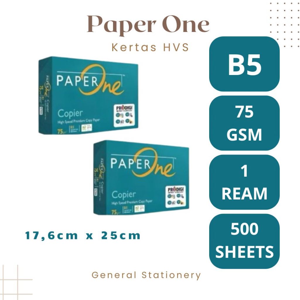 Jual Paper One B5 75 gsm | Kertas HVS Copy B5 75 gsm Paperone / 1 Rim ...
