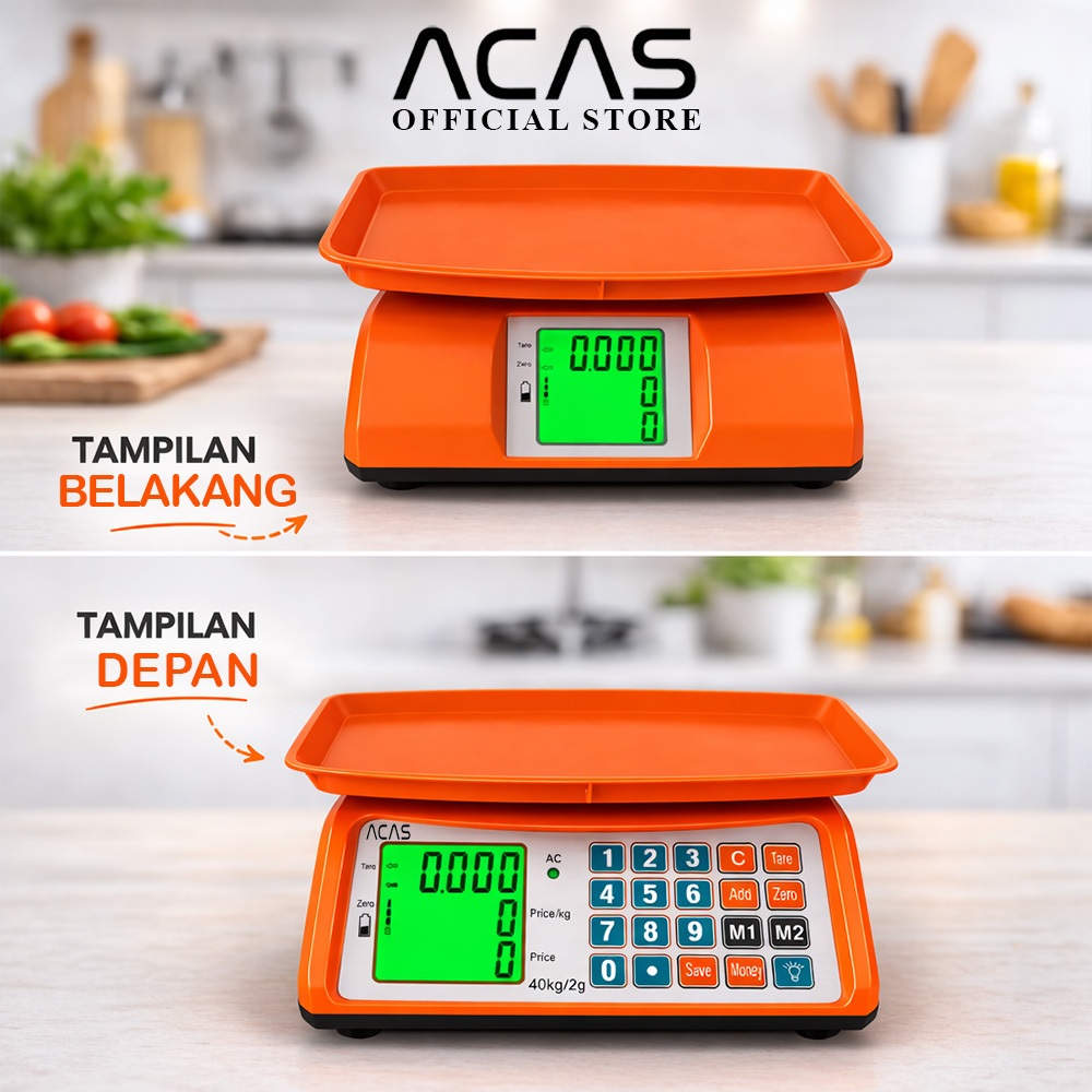 Jual ACAS Dy130 40Kg / 40gr Timbangan Duduk Digital Dapur Double ...