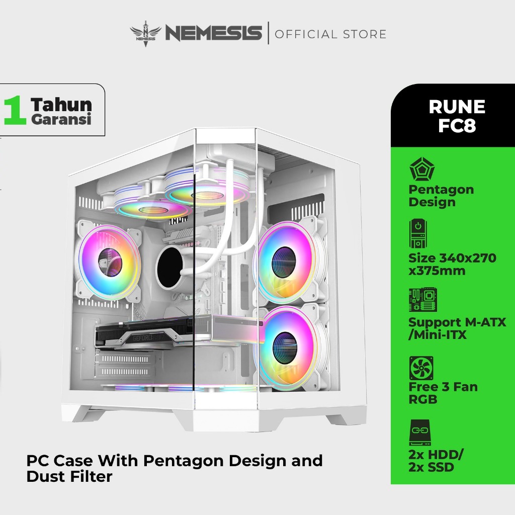 Jual PC Case M-ATX Mini-ITX Nemesis RUNE FC8 | Shopee Indonesia