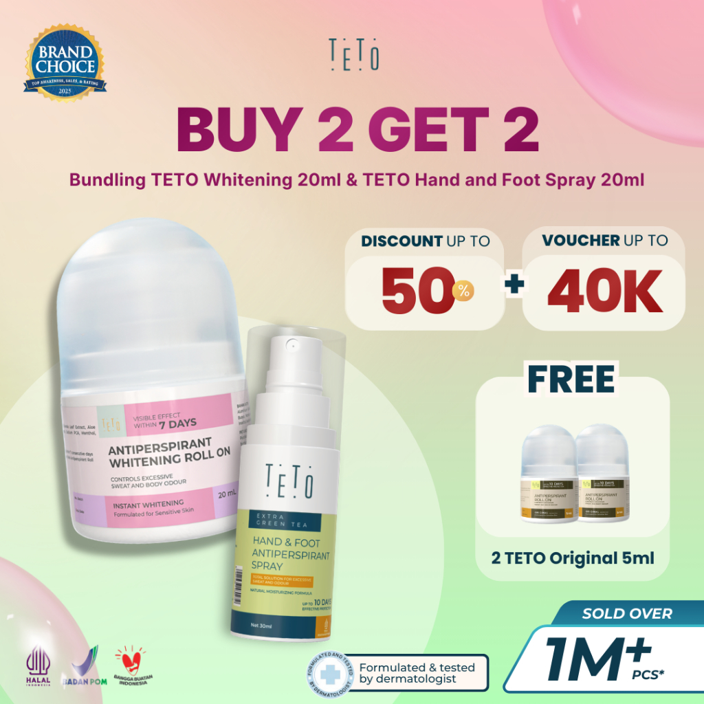Jual [BUY 2 GET 2 FREE] TETO Paket Mix Teto Hand and Foot Spray 30ml ...
