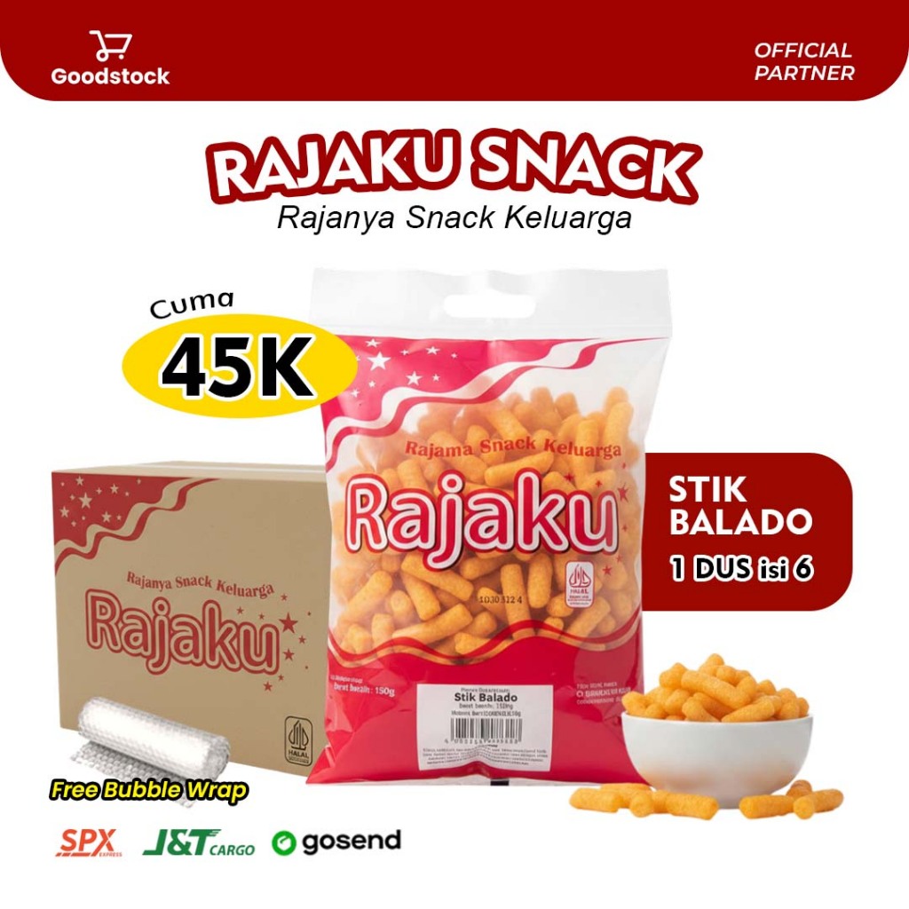 Jual RAJAKU 1 Dus isi 6 pcs Stik BALADO Snack Keluarga Rasa Manis Pedas ...