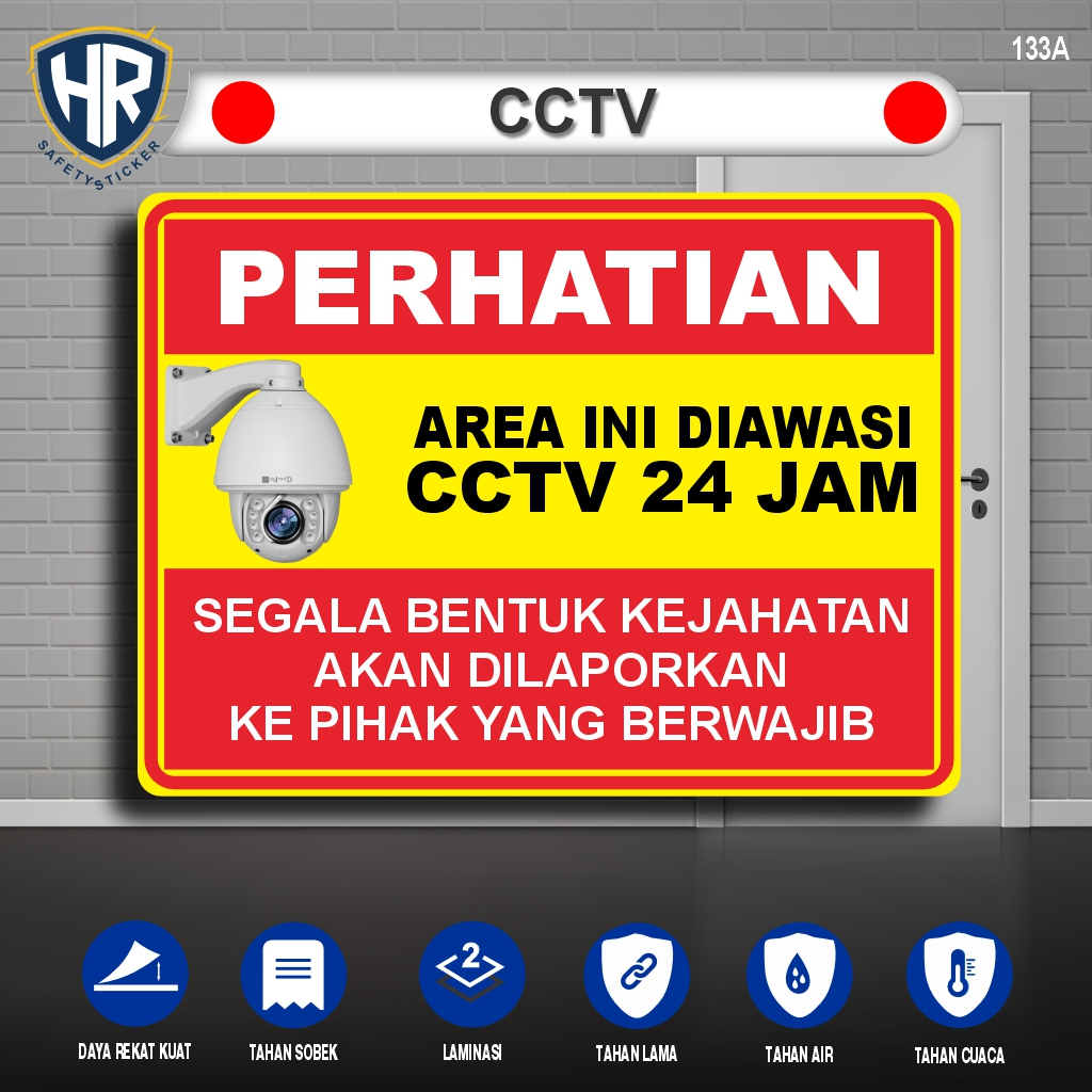Jual Stiker CCTV – Sticker Peringatan Area Dalam Pengawasan | Shopee ...