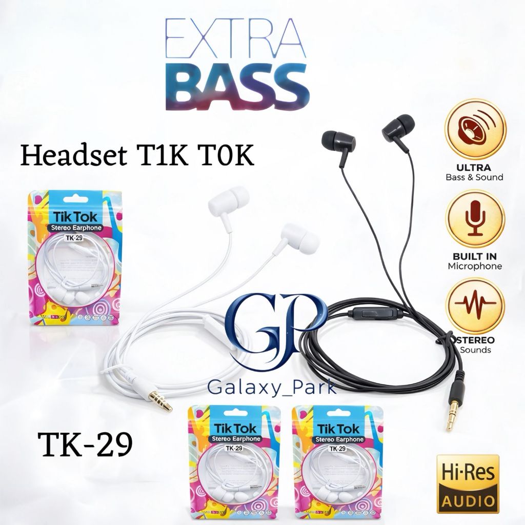 Jual Headset Tik Tok TK-29 Music Heavy Super Bass + Mic Jack 3.5mm ...