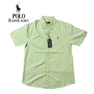 Kemeja Polo Ralph Lauren Pria Lengan Pendek Bordir Slim Fit