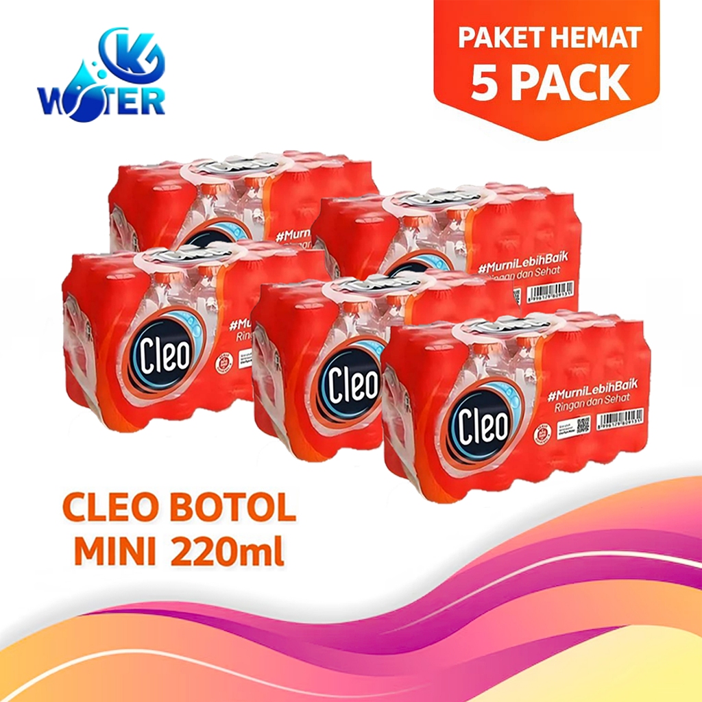 Jual Paket hemat 5 pack cleo smart 220ml/120btl | Shopee Indonesia