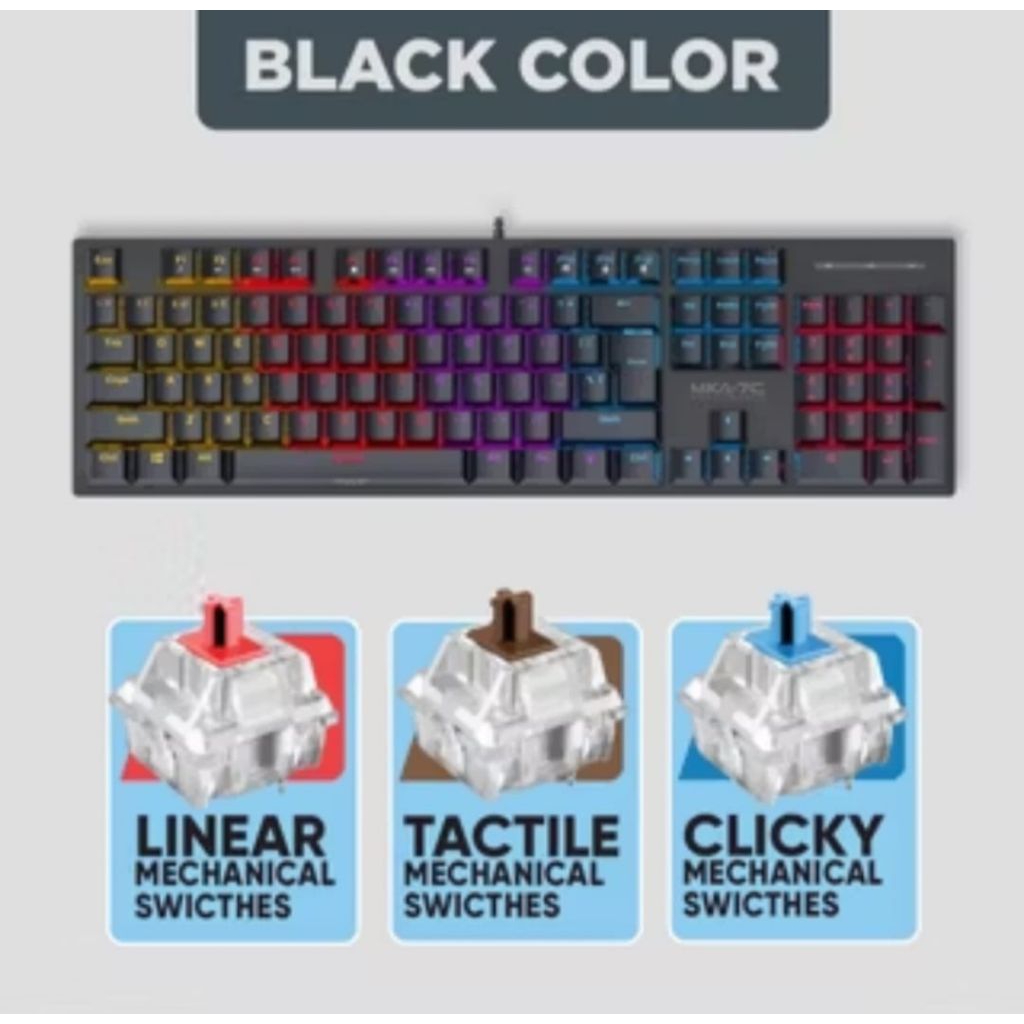 Jual Keyboard Mechanical Armageddon MKA 7C BLUE SWITCH | Shopee Indonesia