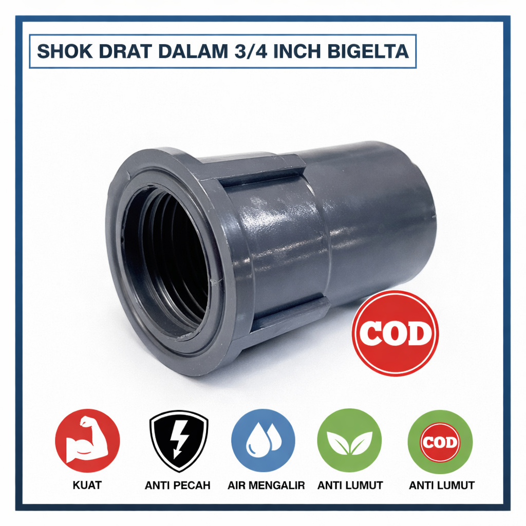 Jual (COD) shock drat dalam PVC 1 , 3/4 , 1/2 inch / sambungan pipa ...