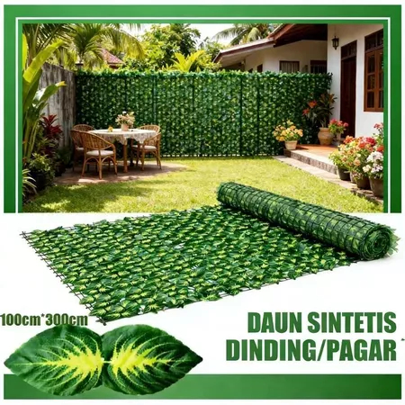 1*3M Daun Sintetis Daun Plastik,Tanaman Hias Sintetis/Daun Rambat Dinding 1 ROLL 1*3 Meter Artificial Artificial Flower Dekorasi Rumah Shabb