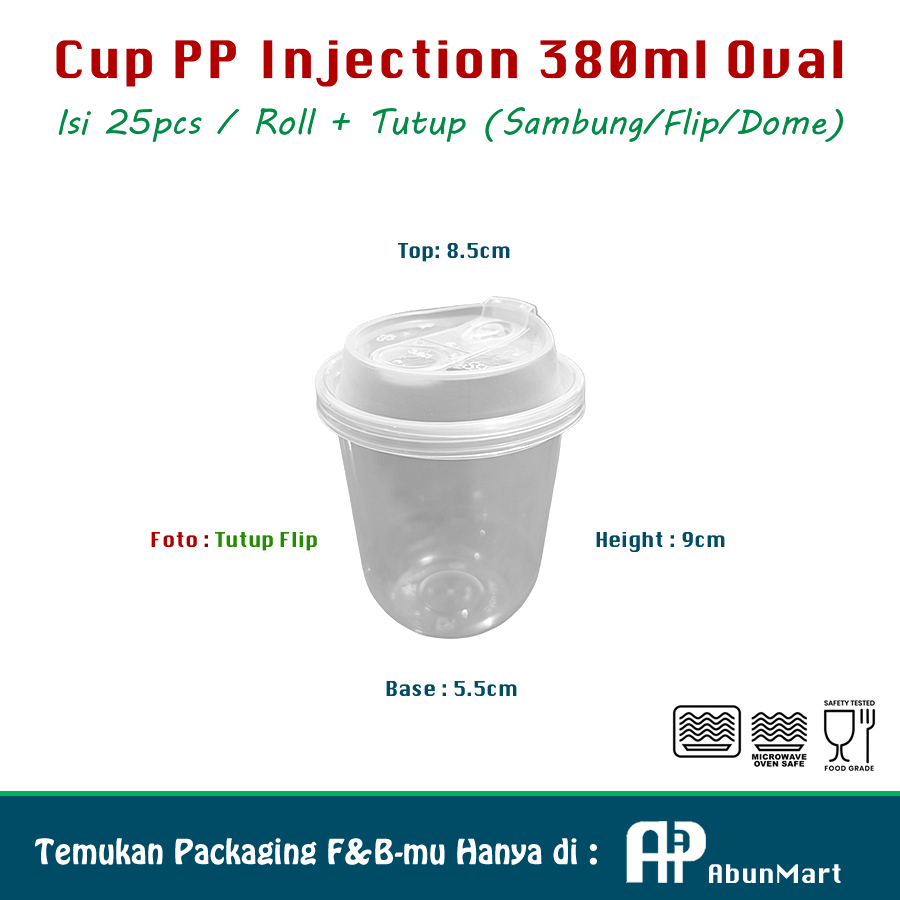 Jual Cup PP Injection 380ml (12oz) Oval Isi 25pcs | Shopee Indonesia