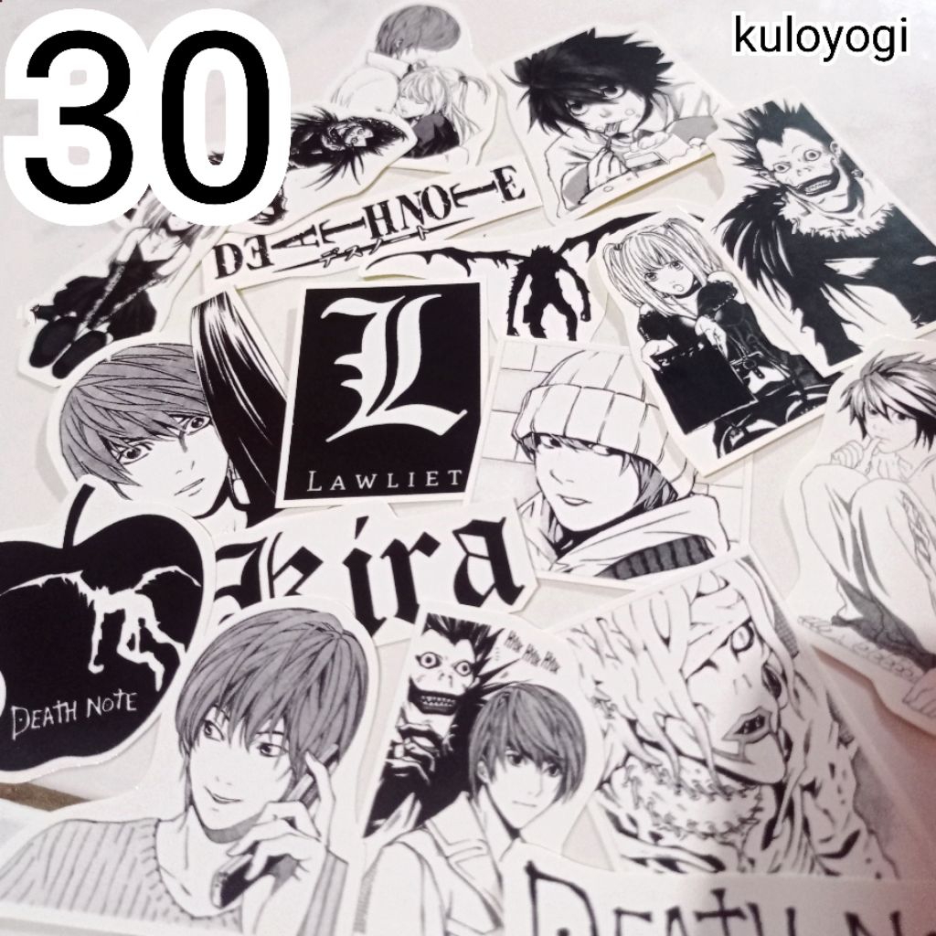 Jual Stiker Manga Death Note Hitam Putih Aesthetic Sticker 30 pc ...