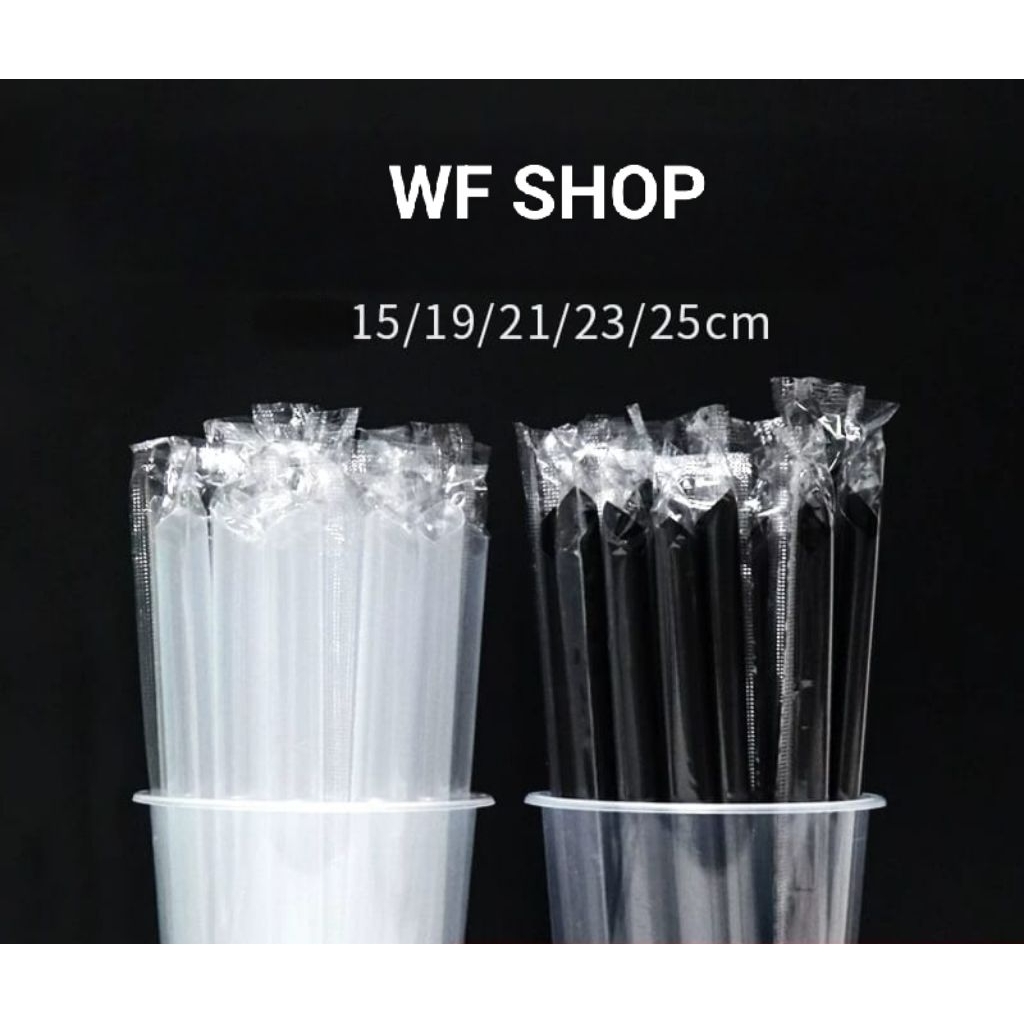 Jual 100pcs Sedotan Bubble Boba Steril Bening & Hitam 12mm x 21cm ...