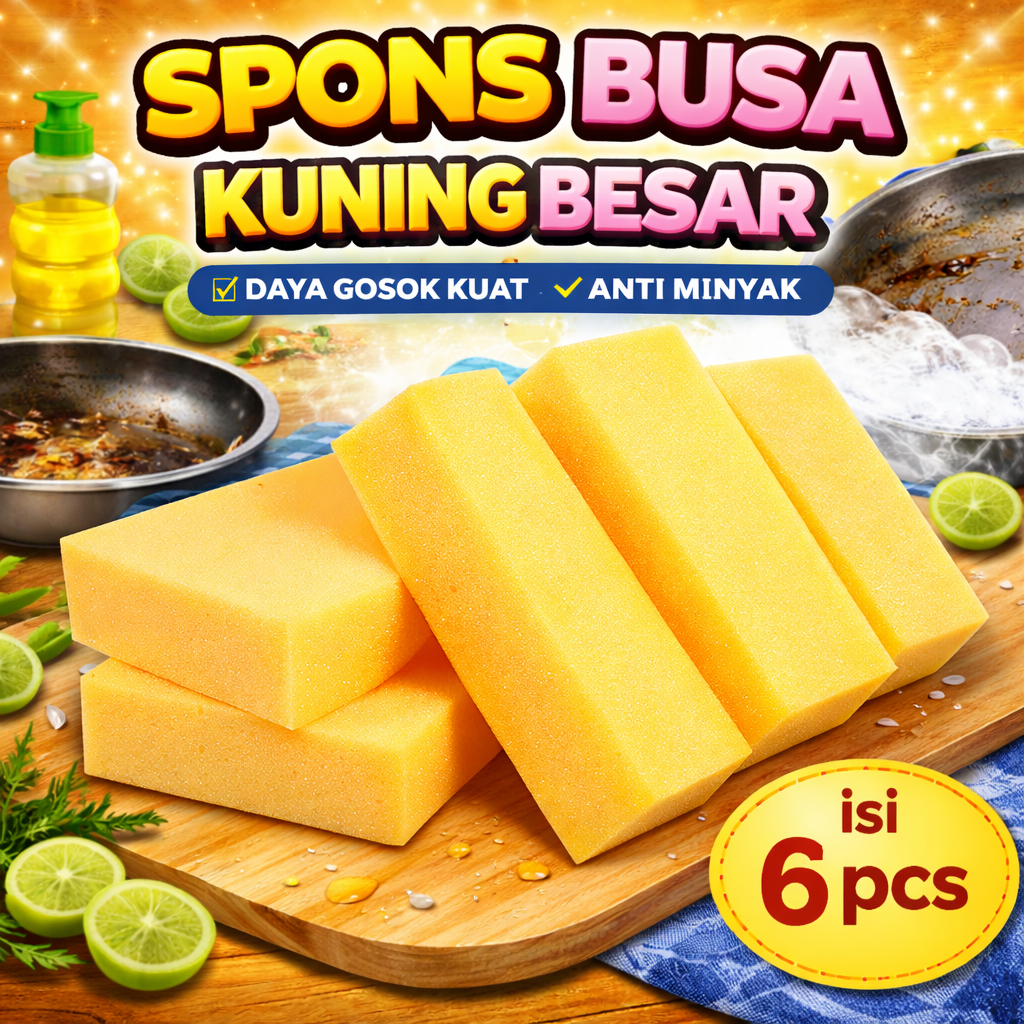 Jual ALFA Spons Busa Cuci Piring dan Mobil Besar Isi 6 - Sponge Warna ...