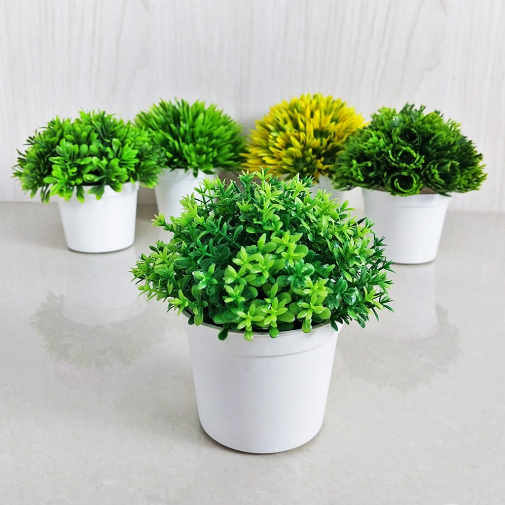 Jual Pot Tanaman Daun Rumput Hias Plastik Artificial Plants Decoration ...