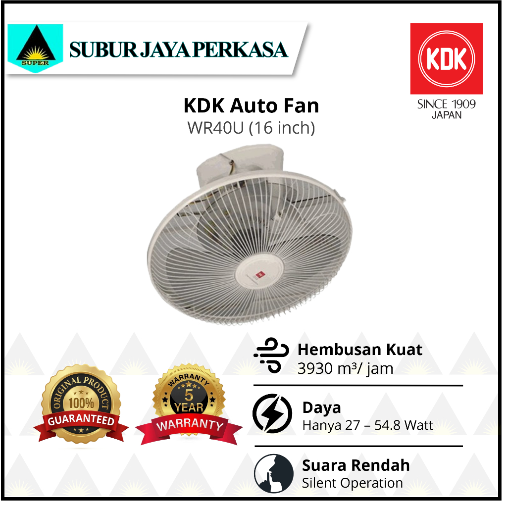 Jual KDK WR40U Kipas Angin Plafon Orbit Auto Fan Putih 16 Inch 40cm ...