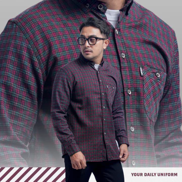 DGM Fashion Kemeja Pria Flanel Lengan Panjang Flannel 001 C