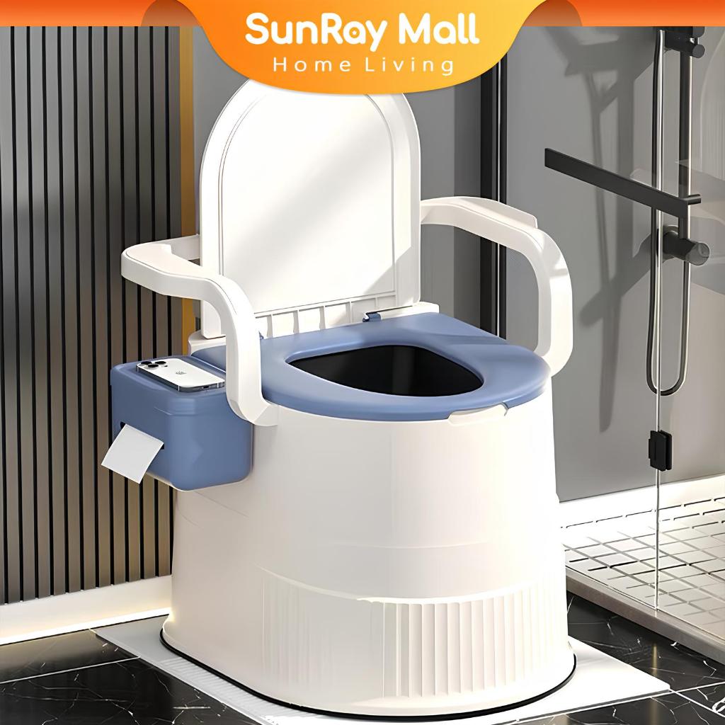 Anti Selip Mobile Toilet–Closet Jongkok & Kursi Duduk Portable, Cocok untuk Lansia/Ibu Hamil/Pasien