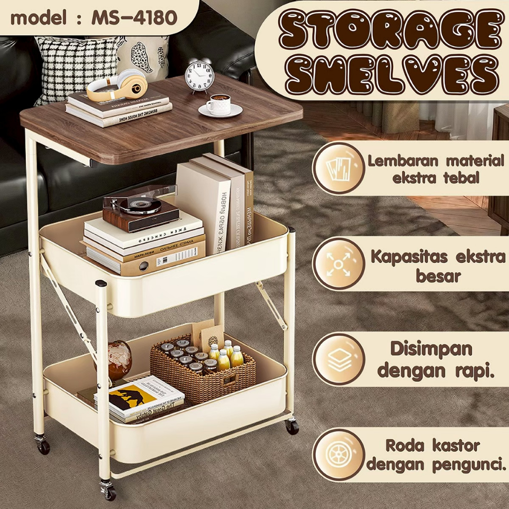 Jual Better Sport | Rak Troli Susun Lipat Roda 360° Rak Dapur Kamar ...
