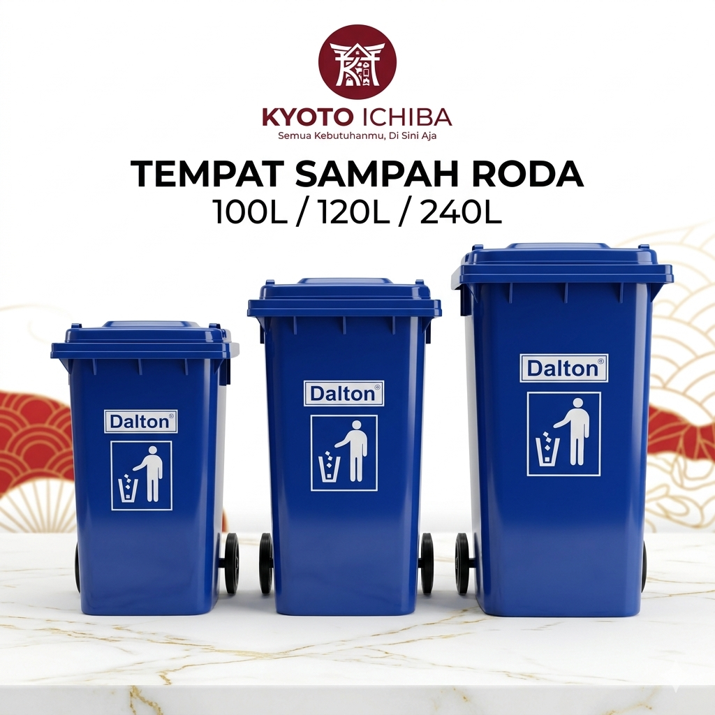 Jual Tempat Sampah Roda Dalton Biru 100L 120L 240L Plastik Dengan Tutup ...