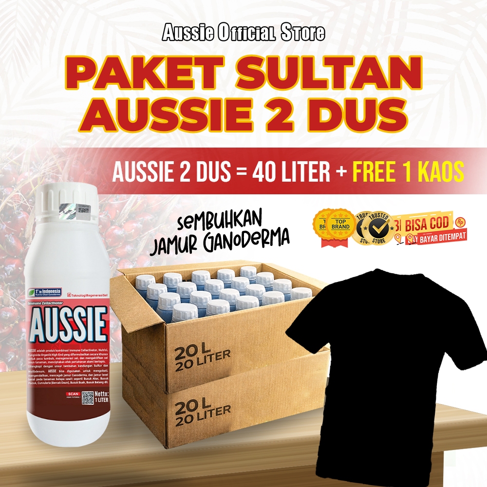 [2 DUS] AUSSIE Paket Perkebunan Sawit Isi 40 Botol 1L – Ausie Solusi Ganoderma & Busuk Akar