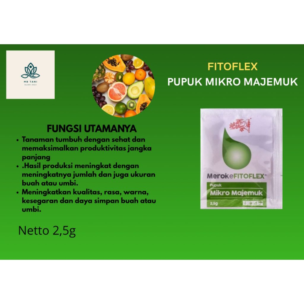 Jual Pupuk MEROKE FITOFLEX Mikro Majemuk Kemasan Pabrik 2,5 Gram ...