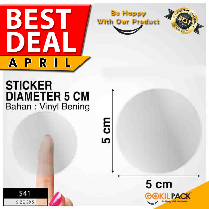 Jual Sticker Bulat Murah|Sticker Vinyl|Sticker Bening|Sticker 5cm|S41 ...