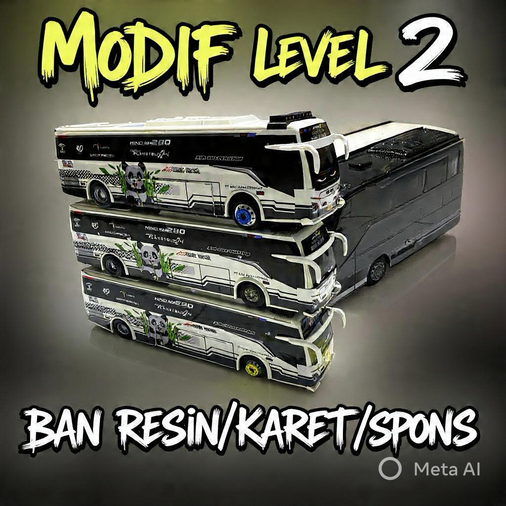 Jual Miniatur Bis Plastik RKC Modifikasi Level 2 Sudah Pake Ban Resin ...