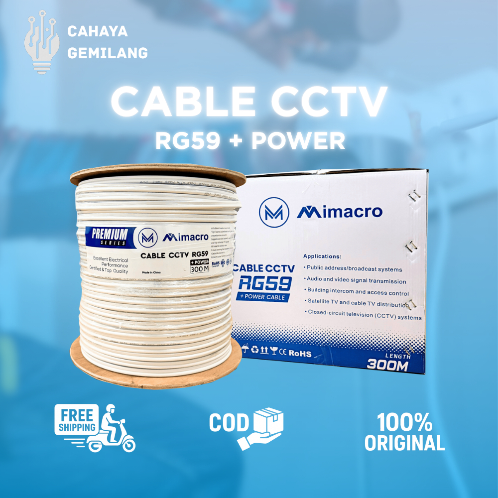 Jual Kabel CCTV RG59 Plus Power 100M & 300M | Kabel CCTV Coaxial ...