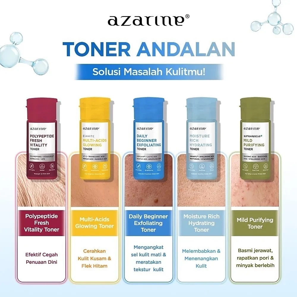 Jual Azarine Toner 90 ml - C White MULTI ACIDS GLOWING / MOISTURE RICH ...