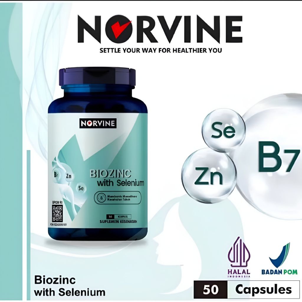 Jual Norvine Biozinc ORIGINAL (Biotin Zinc with Selenium) BPOM -Halal ...