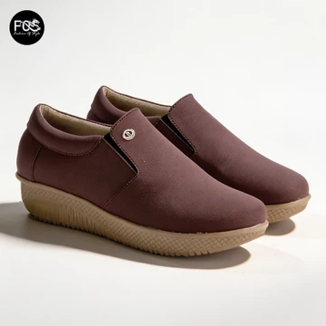 Sepatu Kasual Wanita Korean Style Dewasa Fashion Slip On Flat Shoes Empuk Tebal Sintetis
